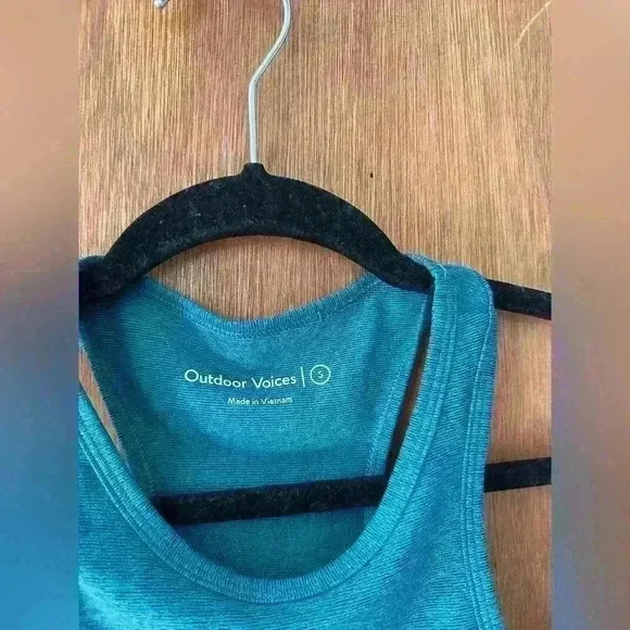 Outdoor Voices Athena Crop Top Sports Bra Emerald Teal Women's S - Picture 10 of 12